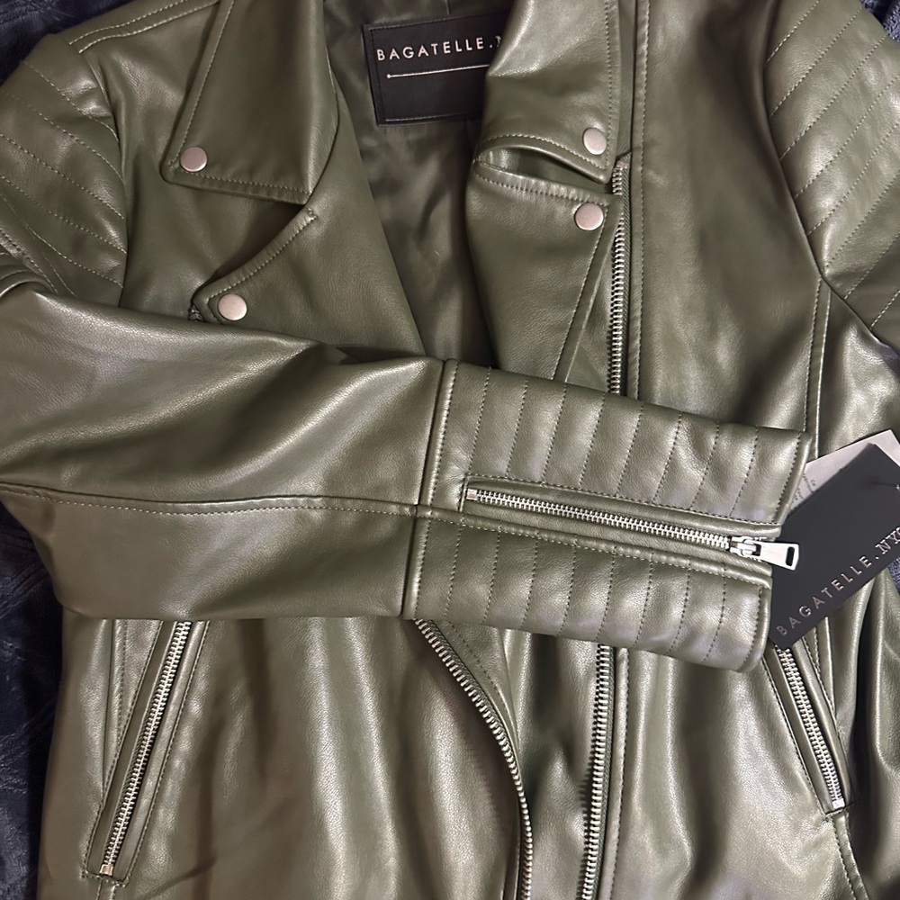 Bagatelle Women's Sage Faux Leather Jacket